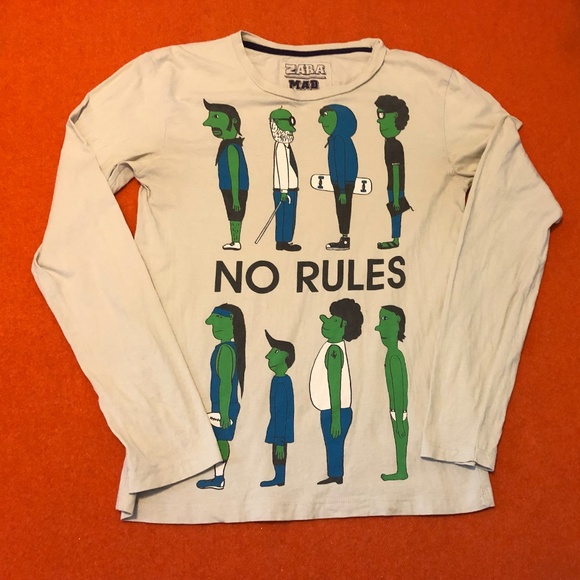 Zara Vintage No rules long sleeve graphic tee GUC - Picture 1 of 5